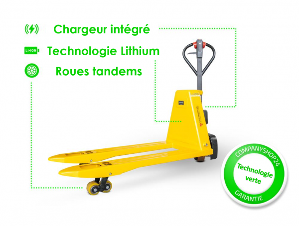 Transpalette électrique IPL - 1500 kg avec batterie au lithium et chargeur